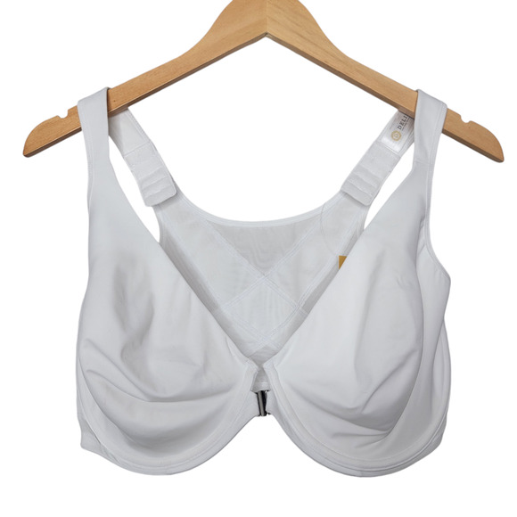 NWT Delimira White Posture Bra W698 38F Full Figure Comfort Underwire - Picture 1 of 12